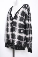 画像3: pium / ハートチェックロングカーディガン  黒ｘピンク S-26-10-15-019-LO-TO-HR-ZS (3)
