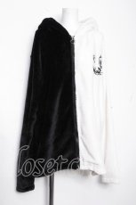 画像1: NieR Clothing / バイカラーファーボアパーカー  黒ｘ白 S-26-10-15-021-PU-CO-HR-ZS (1)