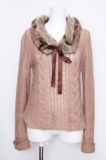 画像1: axes femme / ファーティペット付きニット  ブラウン S-26-10-16-023-AX-TO-AS-ZS (1)