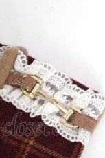 画像3: axes femme / ビット付チェック柄手袋  ワイン S-26-10-16-003-AX-ZA-HR-ZS (3)