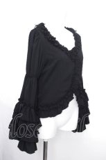 画像3: Vallee lys / Fairy Tale Ruffle Chiffonボレロ  黒 S-26-10-16-035-GO-SH-AS-ZS (3)