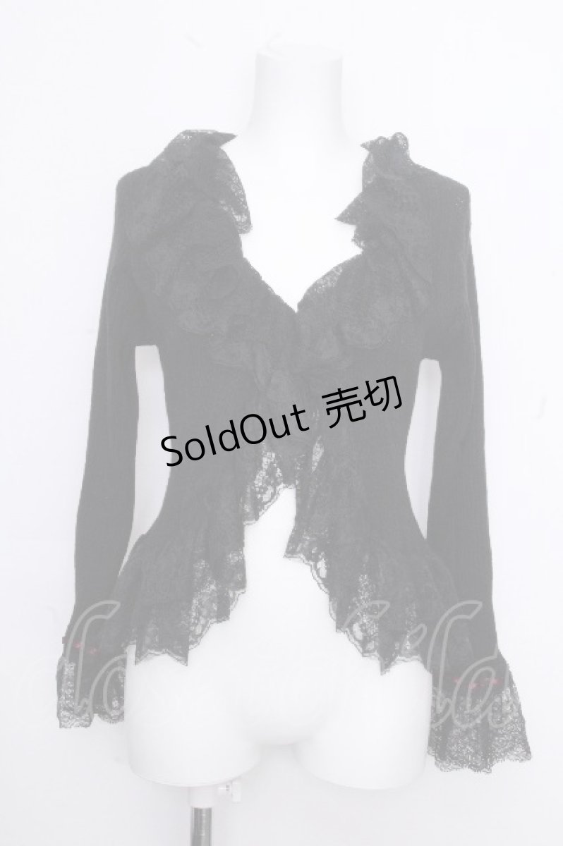 画像1: axes femme / レースフリルニットボレロ  黒 S-26-10-16-036-AX-TO-HR-ZS (1)