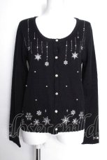 画像1: axes femme / スノークリスタル刺繍カーディガン  黒 S-26-10-16-038-AX-TO-HR-ZS (1)