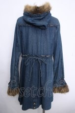 画像2: axes femme / デニムモッズコート  ブルー S-26-10-16-047-AX-CO-HR-ZS (2)