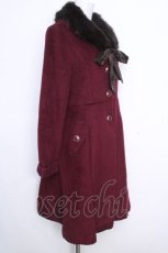 画像3: axes femme / ウール混バックデザインコート  ワイン S-26-10-16-055-AX-CO-HR-ZS (3)