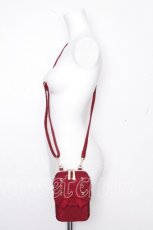 画像1: m petit by misako / レースアップスマホショルダーバッグ  ワイン S-26-10-16-008-LO-ZA-AS-ZS (1)