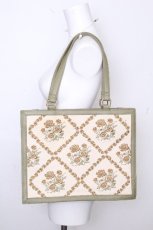 画像1: axes femme POETIQUE / ローズ刺繍レトロトートバッグ  カーキ S-26-10-16-014-AX-BG-HR-ZS (1)