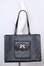 画像1: axes femme POETIQUE / ハート刺繍推し活A3トート  黒 S-26-10-16-015-AX-BG-HR-ZS (1)