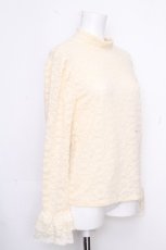 画像3: axes femme / レースフレア袖起毛レースプルオーバー  キナリ S-26-10-16-019-AX-TO-HR-ZS (3)