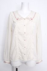画像1: axes femme POETIQUE / セーラー襟刺繍ブラウス  オフ S-26-10-17-004-AX-TO-AS-ZS (1)