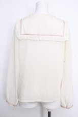 画像2: axes femme POETIQUE / セーラー襟刺繍ブラウス  オフ S-26-10-17-004-AX-TO-AS-ZS (2)