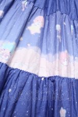 画像4: PINK HOUSE / Little Twin Stars×PINK HOUSE A Starry Night Wish柄ミディワンピース  ブルー S-26-10-17-050-LO-OP-HR-ZS (4)