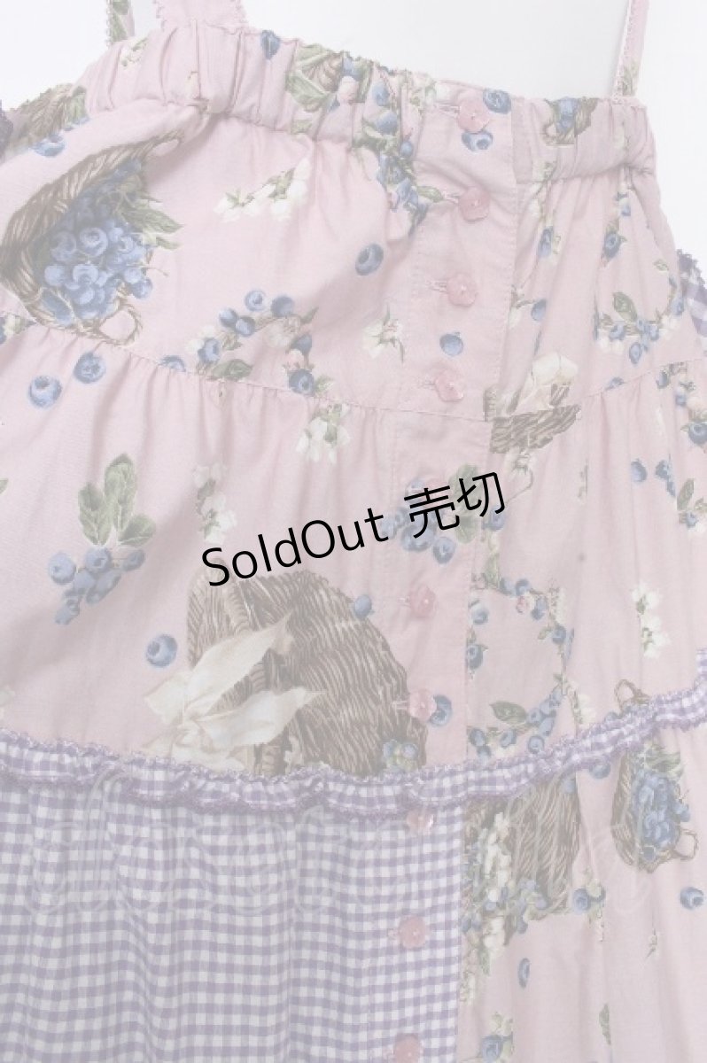 画像4: PINK HOUSE / ブルーベリーファームプリントパッチワークスカート  ピンクｘパープル S-26-10-17-058-LO-SK-HR-ZS (4)