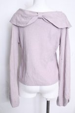 画像2: axes femme / 雪桜刺繍オフショル風ニット  グレー S-26-10-17-013-AX-TO-HR-ZS (2)