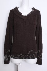 画像1: axes femme / Ｖネックニットプルオーバー  ブラウン S-26-10-17-022-AX-TO-AS-ZS (1)