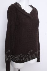 画像3: axes femme / Ｖネックニットプルオーバー  ブラウン S-26-10-17-022-AX-TO-AS-ZS (3)