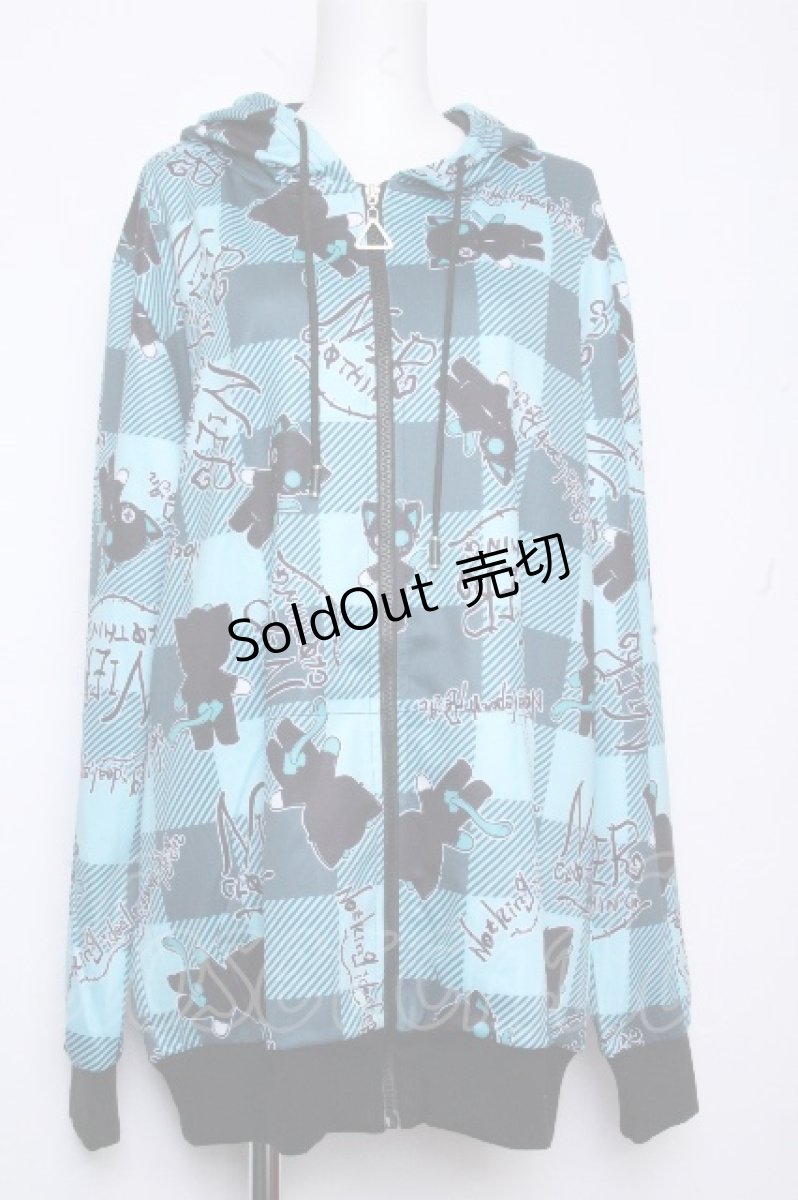 画像1: NieR Clothing / 転写ジップパーカー   S-26-10-19-030-PU-BL-HR-ZS (1)