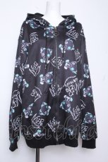 画像1: NieR Clothing / シエル裏起毛転写パーカー  黒 S-26-10-19-032-PU-TO-HR-ZS (1)