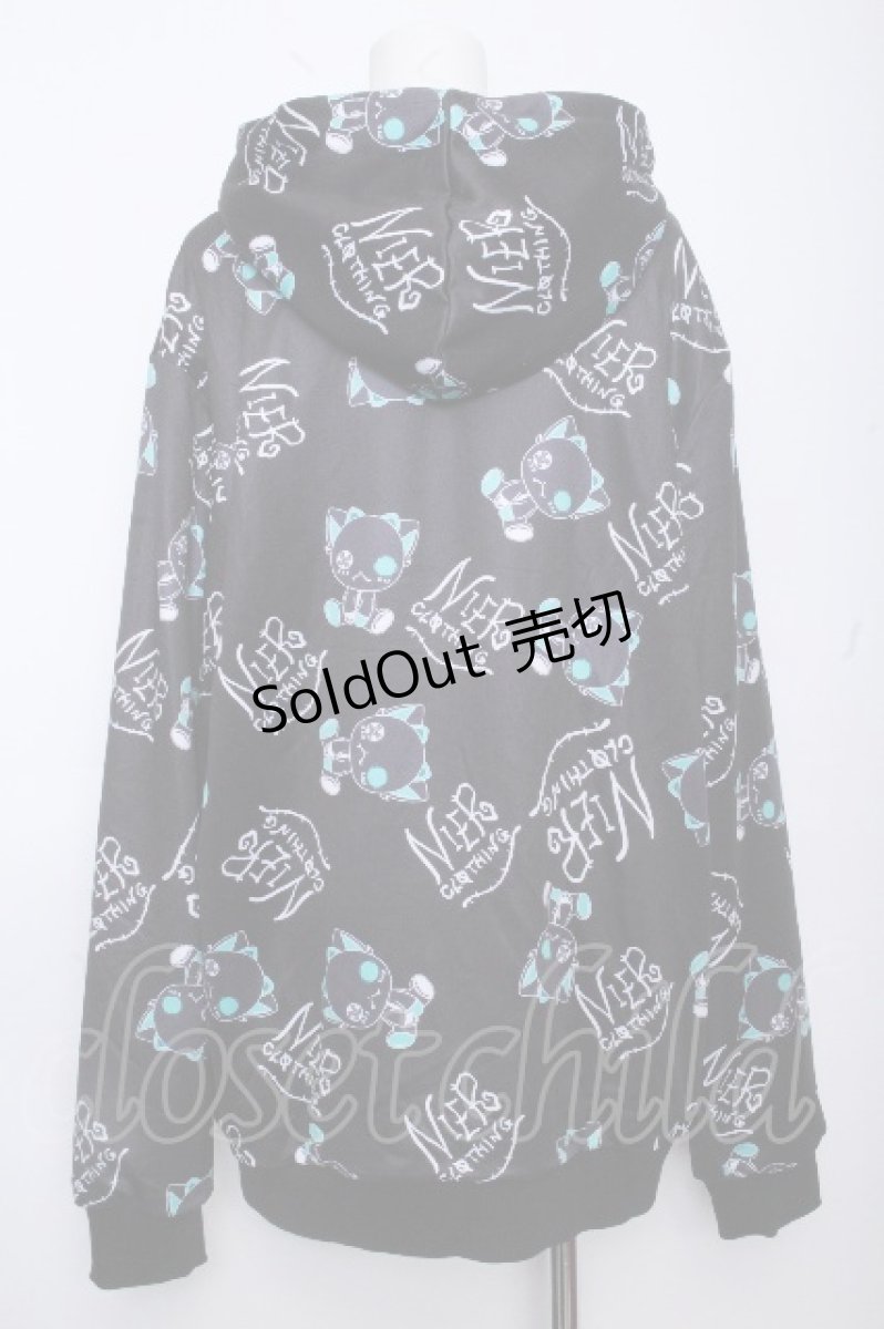 画像4: NieR Clothing / シエル裏起毛転写パーカー  黒 S-26-10-19-032-PU-TO-HR-ZS (4)