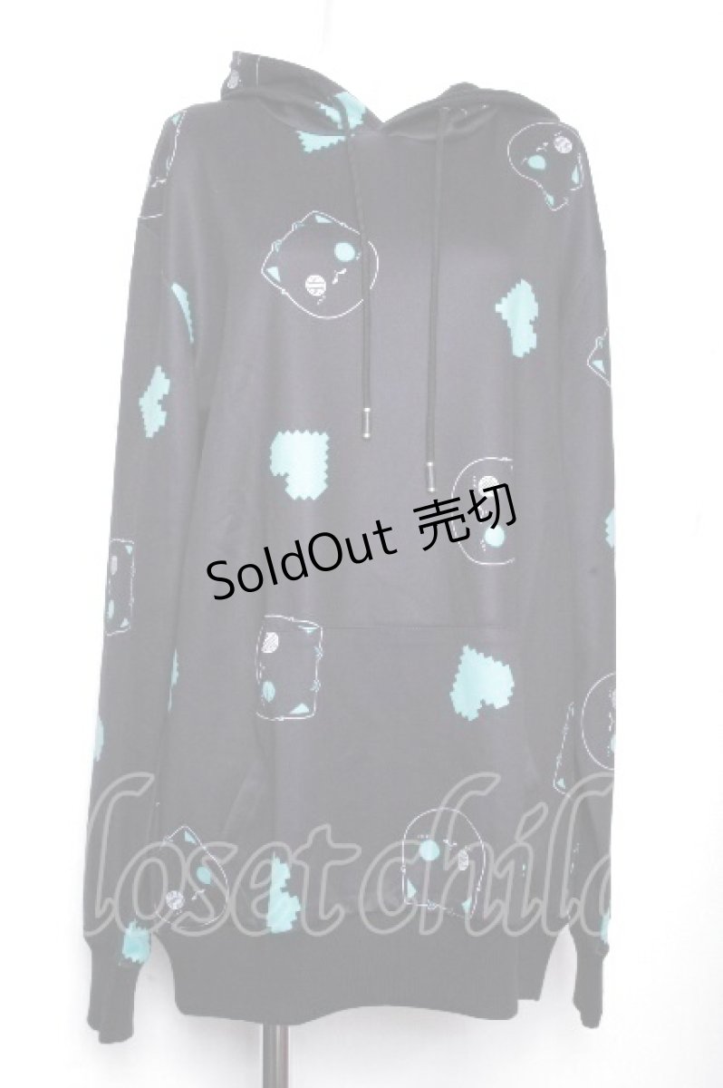 画像1: NieR Clothing / 総柄 PULLOVER PARKA　【シエル】  黒 S-26-10-19-033-PU-TO-HR-ZS (1)
