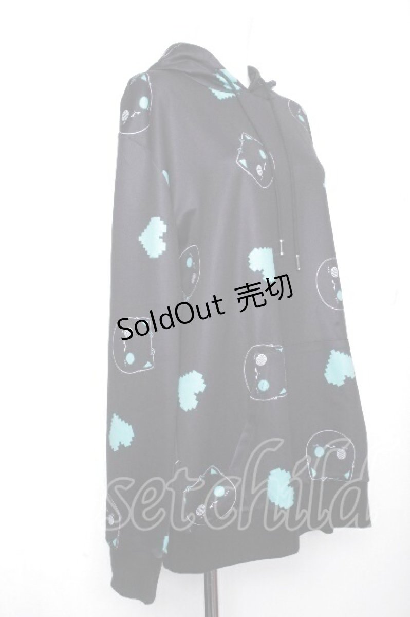 画像2: NieR Clothing / 総柄 PULLOVER PARKA　【シエル】  黒 S-26-10-19-033-PU-TO-HR-ZS (2)