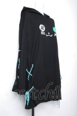画像2: NieR Clothing / 猫耳付きシエルパーカー  黒ｘグリーン S-26-10-19-034-PU-TO-HR-ZS (2)
