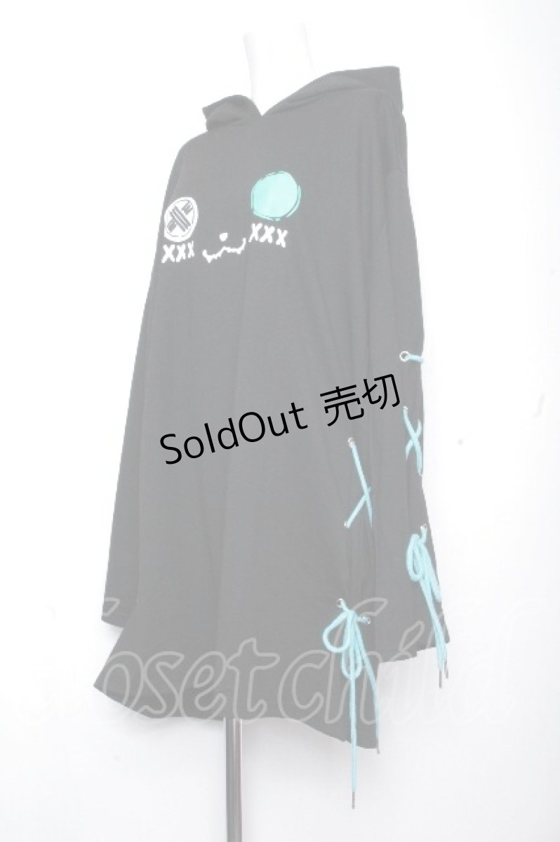 画像3: NieR Clothing / 猫耳付きシエルパーカー  黒ｘグリーン S-26-10-19-034-PU-TO-HR-ZS (3)