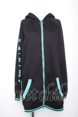 Preview of シエルなりきりBRAID×WIDE SLEEVE PARKA【猫耳付き】 パーカー  黒ｘグリーン