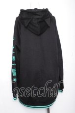 画像3: NieR Clothing / シエルなりきりBRAID×WIDE SLEEVE PARKA【猫耳付き】 パーカー  黒ｘグリーン S-26-10-19-040-PU-TO-HR-ZS (3)