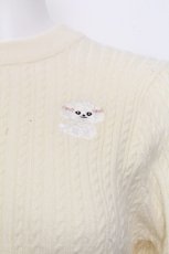 画像3: evelyn / 犬刺繍ニットプルオーバー  キナリ S-26-10-19-1011-LO-TO-HR-ZS (3)