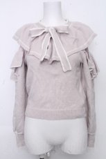 画像1: evelyn / ショルダーカットフリルニット  ピンクベージュ S-26-10-19-1016-LO-TO-HR-ZS (1)