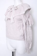 画像3: evelyn / ショルダーカットフリルニット  ピンクベージュ S-26-10-19-1016-LO-TO-HR-ZS (3)
