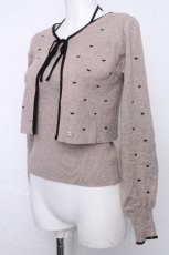 画像3: evelyn / ハートチョーカーカーディガン  ベージュ S-26-10-19-1024-LO-TO-HR-ZS (3)
