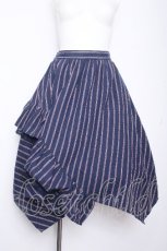 画像1: axes femme / ストライプ柄イレヘムスカート  紺 S-26-10-19-053-AX-SK-AS-ZS (1)
