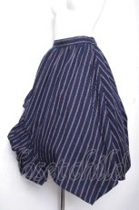 画像3: axes femme / ストライプ柄イレヘムスカート  紺 S-26-10-19-053-AX-SK-AS-ZS (3)