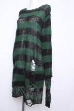 画像3: KILL STAR / ダメージボーダーニット S 黒ｘグリーン S-26-10-19-009-PU-TO-AS-ZS (3)