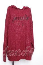 画像1: NieR Clothing / ラメニットフード付きプルオーバー  ワイン S-26-10-19-023-PU-TO-HR-ZS (1)