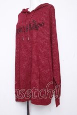画像3: NieR Clothing / ラメニットフード付きプルオーバー  ワイン S-26-10-19-023-PU-TO-HR-ZS (3)