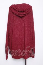 画像4: NieR Clothing / ラメニットフード付きプルオーバー  ワイン S-26-10-19-023-PU-TO-HR-ZS (4)