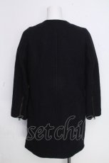 画像2: HYSTERIC GLAMOUR / ノーカラーウールコート  紺 S-26-10-20-043-PU-JA-HR-ZS (2)