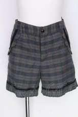 画像1: axes femme / チェックショートパンツ  グレーｘブルー S-26-10-20-056-AX-PA-AS-ZS (1)