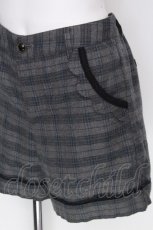 画像3: axes femme / チェックショートパンツ  グレーｘブルー S-26-10-20-056-AX-PA-AS-ZS (3)