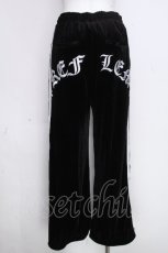 画像2: REFLEM / クロス刺繍ベロアパンツ  黒ｘ白 S-26-10-20-058-PU-CO-HR-ZS (2)
