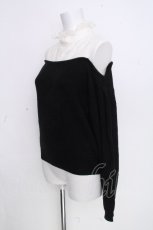 画像4: evelyn / レース切替オフショルニット  黒×白 S-26-10-20-009-LO-TO-TE-ZS (4)