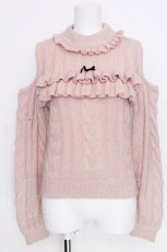 画像1: Ank Rouge / 肩開きリボンニット  ピンク S-26-10-20-011-CA-TO-HR-ZS (1)