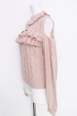 画像4: Ank Rouge / 肩開きリボンニット  ピンク S-26-10-20-011-CA-TO-HR-ZS (4)