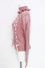 画像4: Ank Rouge / 肩開きレースアップニット  ピンク S-26-10-20-012-CA-TO-HR-ZS (4)