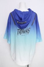 画像2: TRAVAS TOKYO / ショルダーZIPクマ半袖プルオーバー半袖パーカー  ブルー S-26-10-20-015-PU-TO-HR-ZS (2)