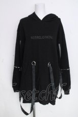 画像1: NieR Clothing / 裏起毛フード付プリントプルオーバー  黒 S-26-10-20-022-PU-TO-HR-ZS (1)