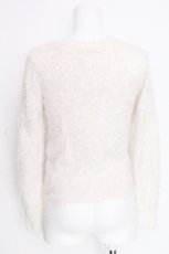 画像2: axes femme POETIQUE / ブローチ付シャギーニットカーディガン M オフ S-26-10-20-024-AX-TO-TE-ZS (2)